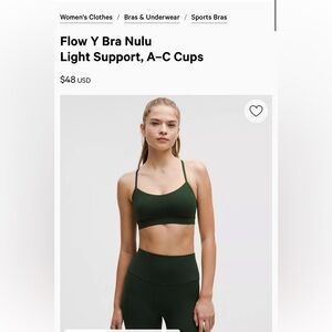 Lululemon Sports Bra Size 6 in Rainforest Green